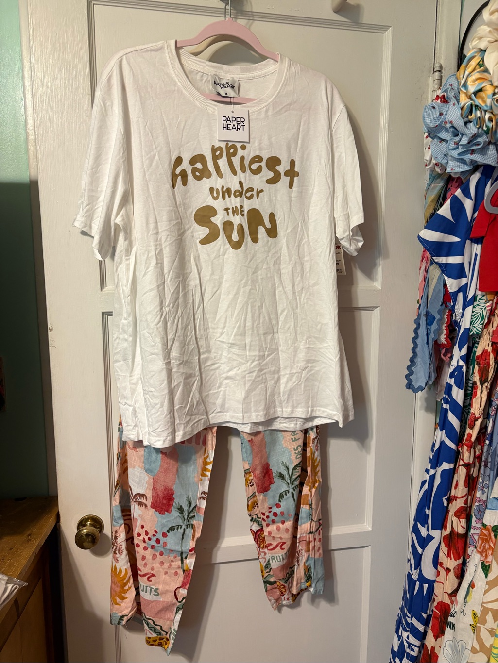 Paper Heart (Anthropologie) T-Shirt & Pants Set